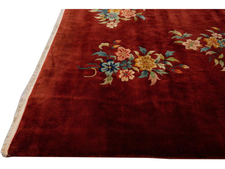 Antique Chinese Art Deco Wool Rug 10 X 14