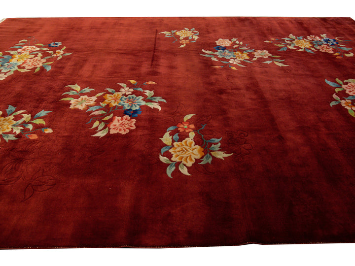 Antique Chinese Art Deco Wool Rug 10 X 14