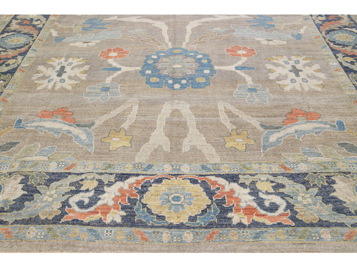 Modern Sultanabad Wool Rug 10 X 11