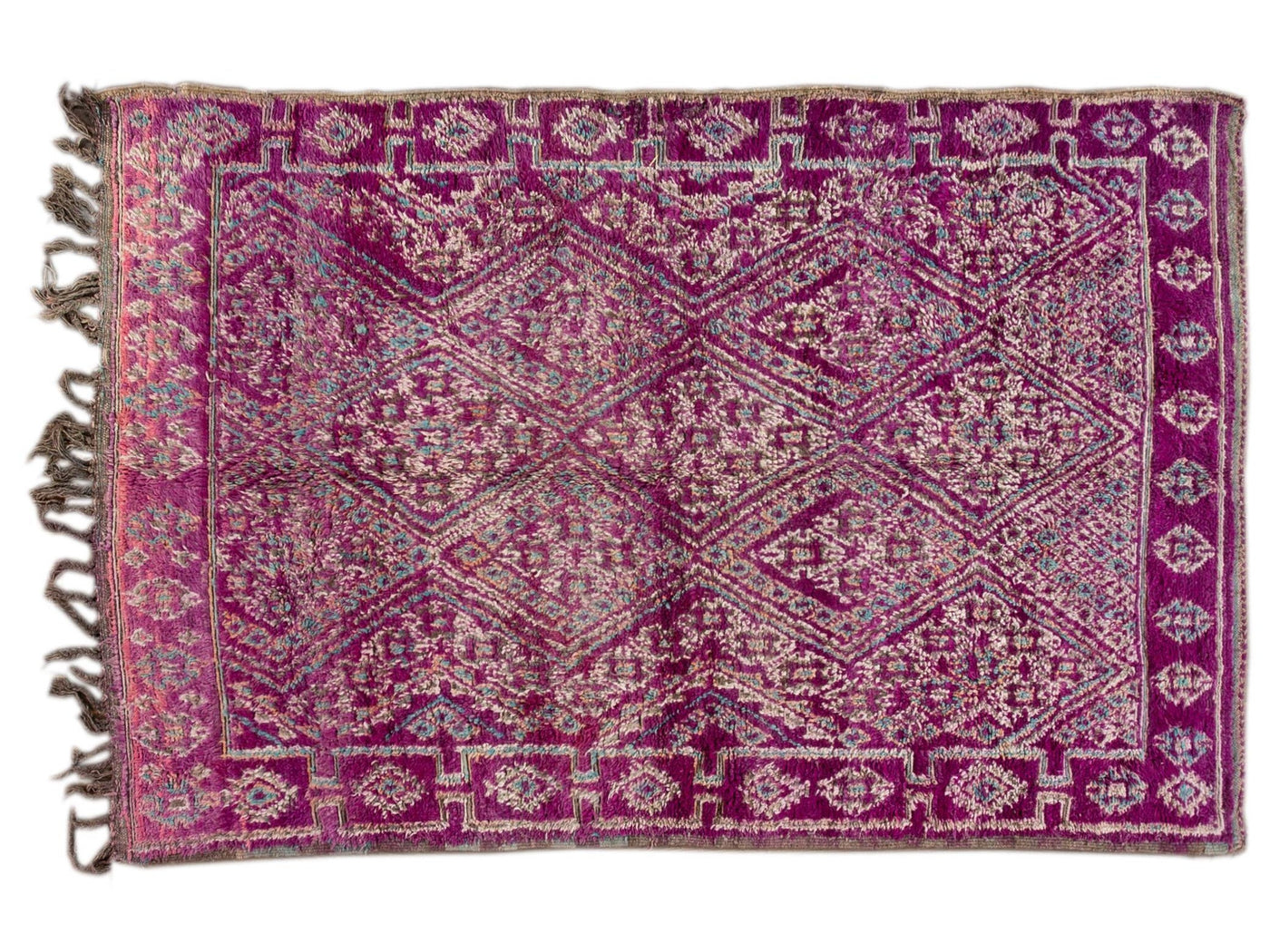 Vintage Purple Tribal Moroccan Wool Rug, 6 x 9