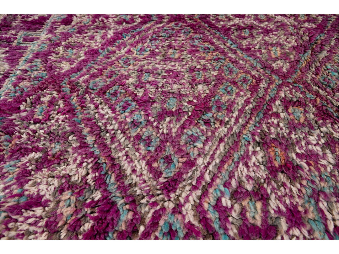 Vintage Purple Tribal Moroccan Wool Rug, 6 x 9