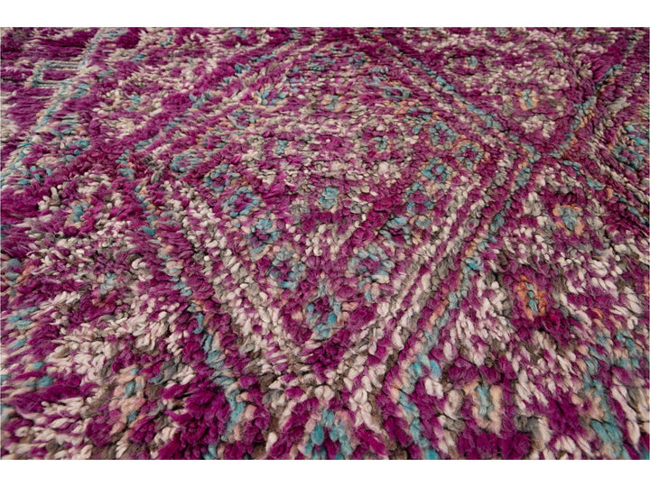Vintage Purple Tribal Moroccan Wool Rug, 6 x 9