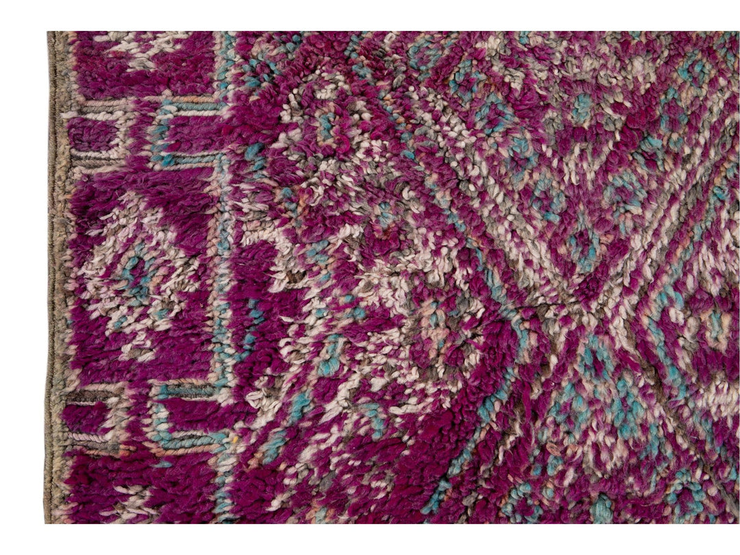 Vintage Purple Tribal Moroccan Wool Rug, 6 x 9