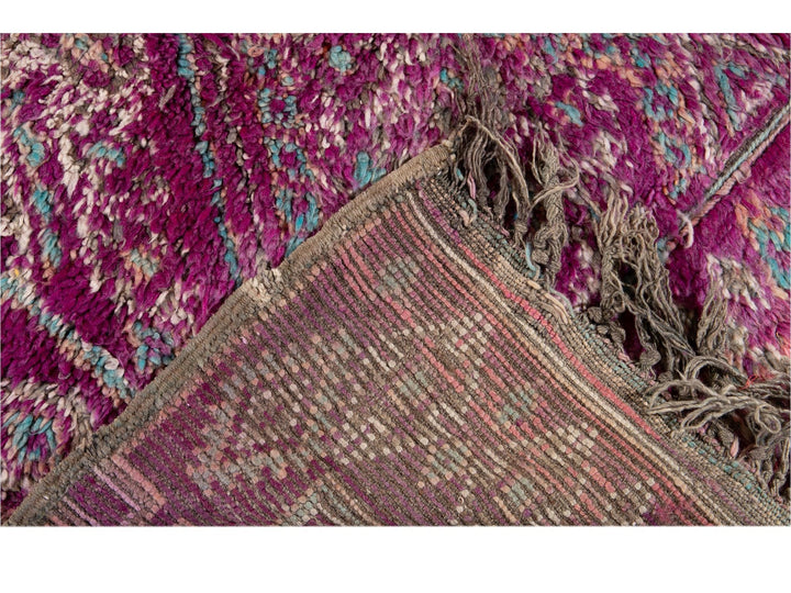 Vintage Purple Tribal Moroccan Wool Rug, 6 x 9