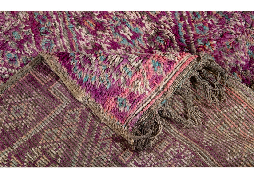 Vintage Purple Tribal Moroccan Wool Rug, 6 x 9