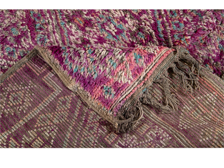 Vintage Purple Tribal Moroccan Wool Rug, 6 x 9
