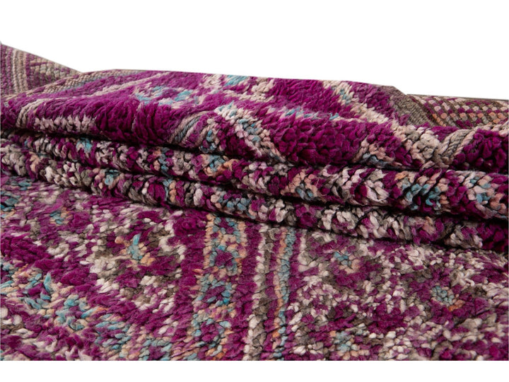 Vintage Purple Tribal Moroccan Wool Rug, 6 x 9