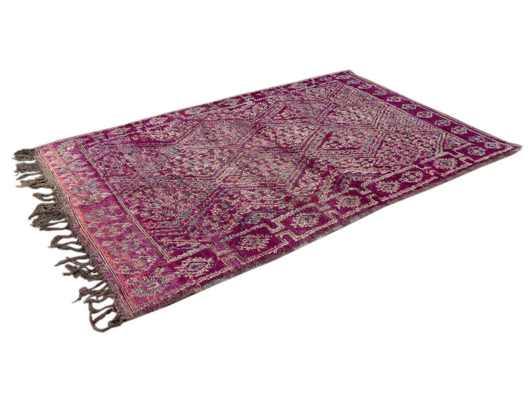 Vintage Purple Tribal Moroccan Wool Rug, 6 x 9