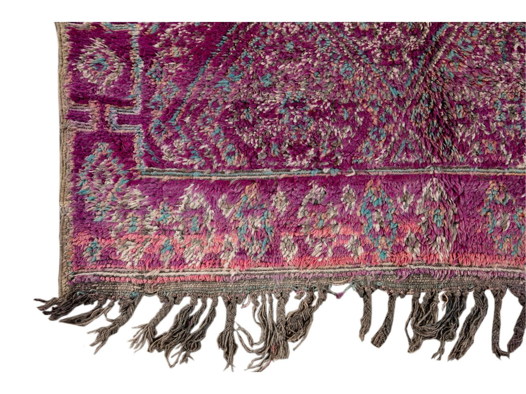Vintage Purple Tribal Moroccan Wool Rug, 6 x 9