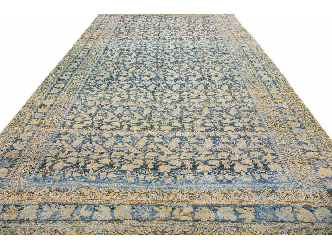 Antique Sarouk Wool Rug 10 X 17