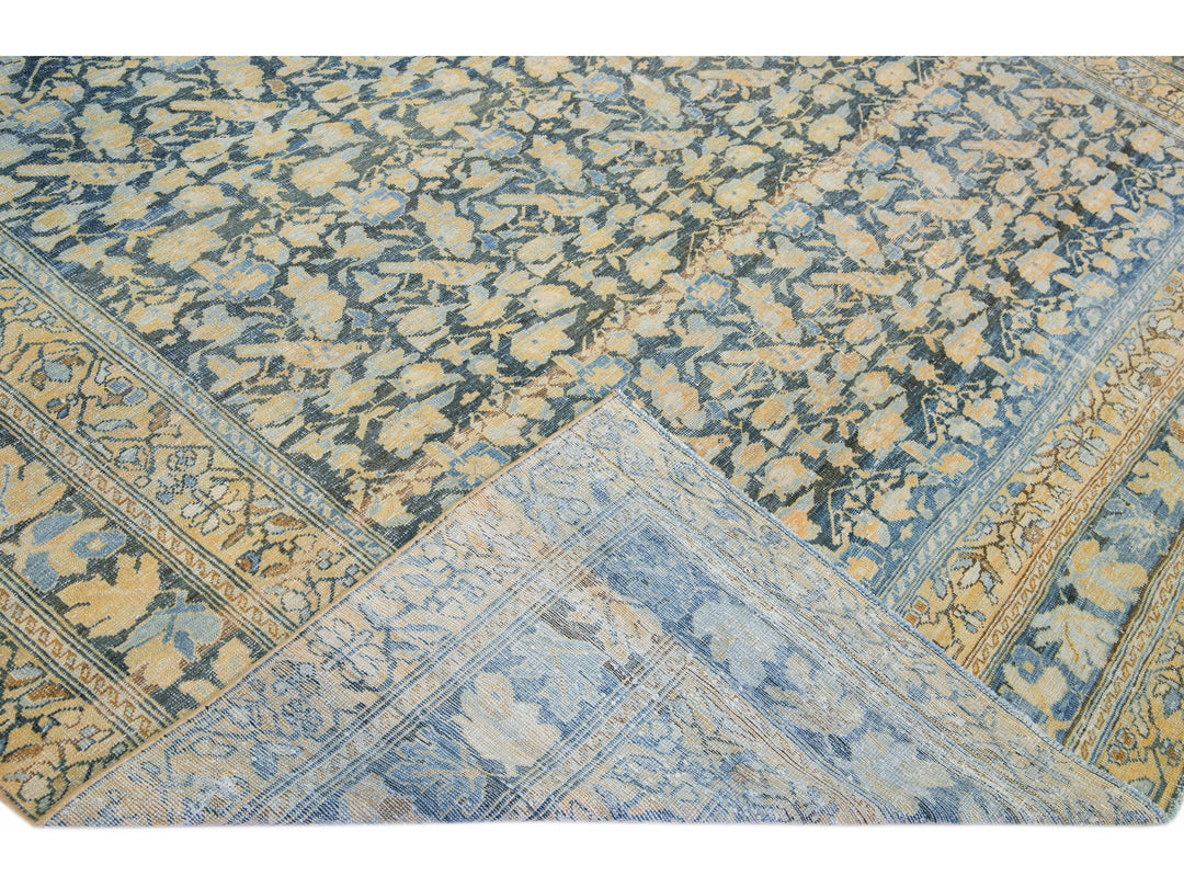 Antique Sarouk Wool Rug 10 X 17