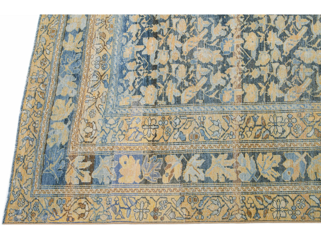 Antique Sarouk Wool Rug 10 X 17