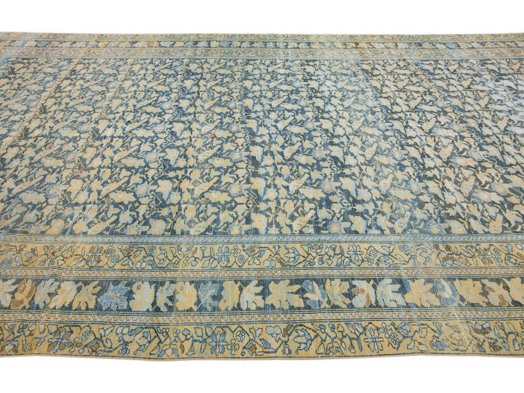 Antique Sarouk Wool Rug 10 X 17