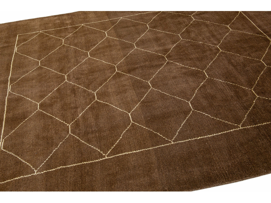 Modern Moroccan Wool Rug 7 X 9