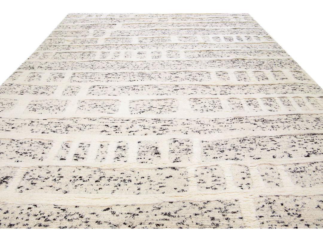 Modern Moroccan Wool Rug 12 X 15