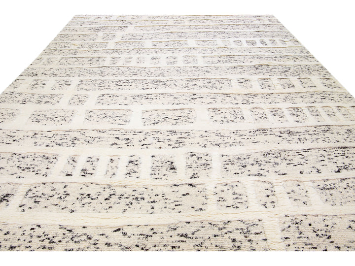 Modern Moroccan Wool Rug 12 X 15