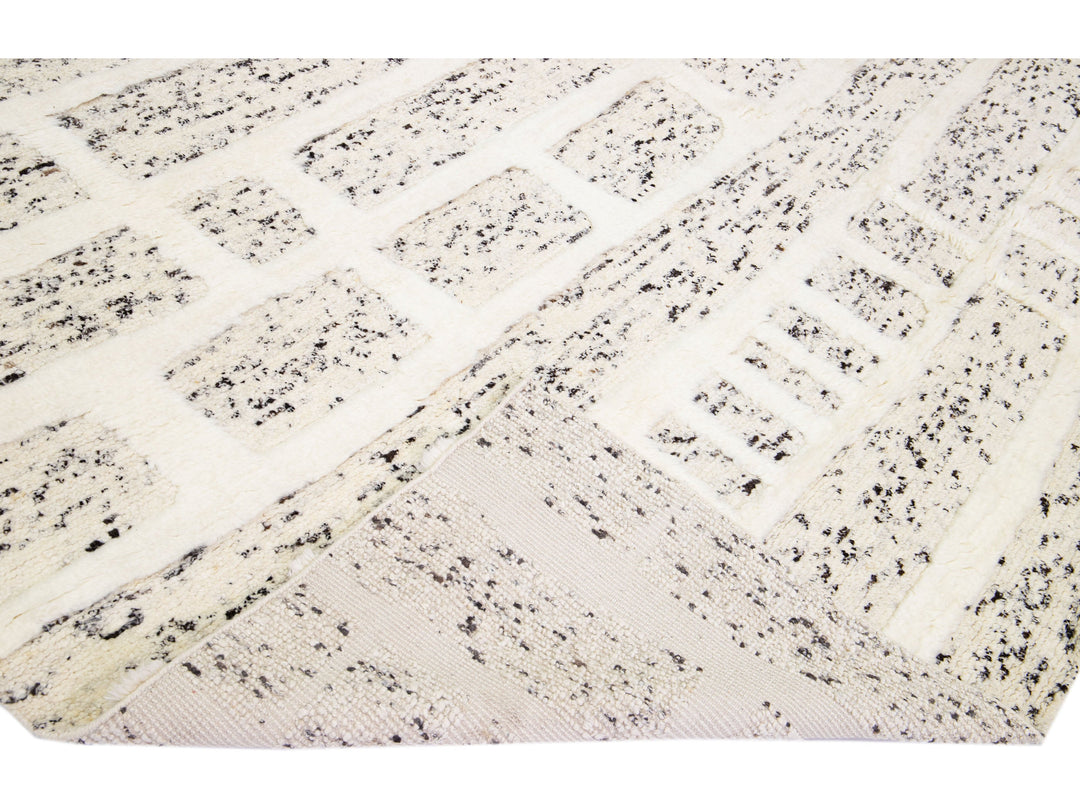 Modern Moroccan Wool Rug 12 X 15