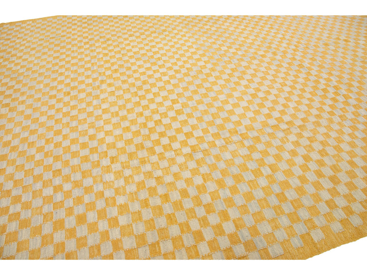 Modern Kilim Wool Rug 11 X 14