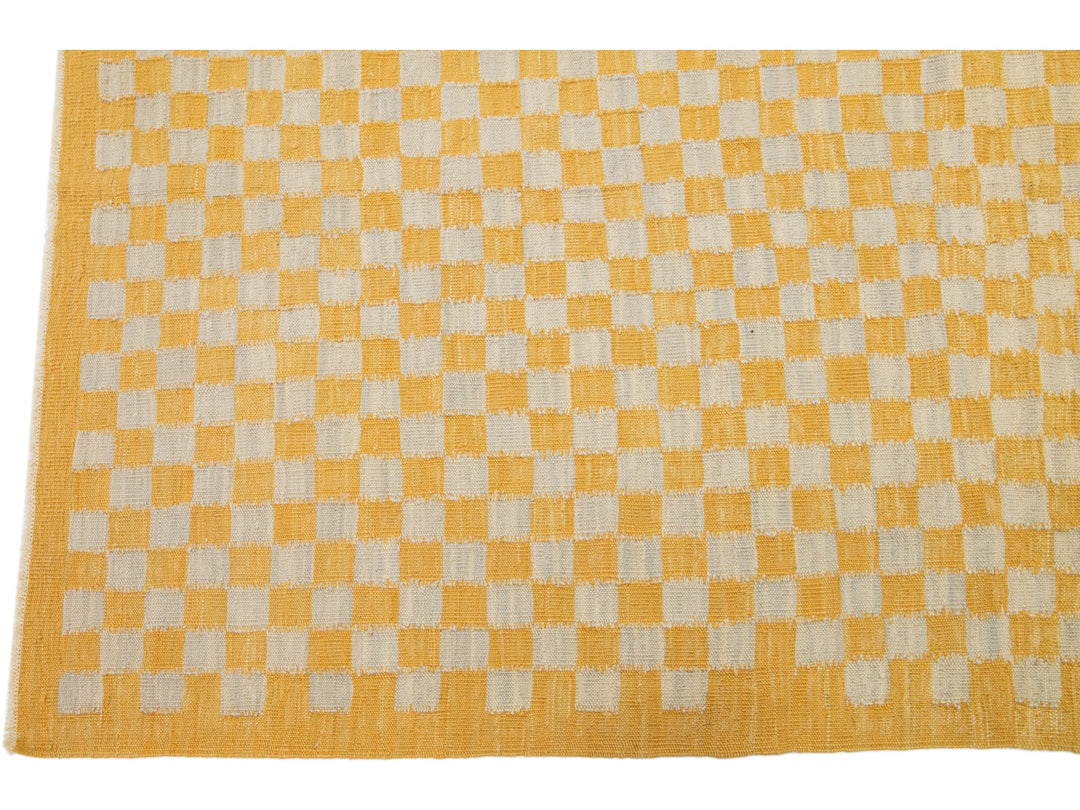 Modern Kilim Wool Rug 11 X 14