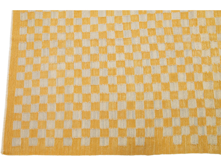 Modern Kilim Wool Rug 11 X 14