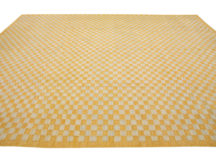 Modern Kilim Wool Rug 11 X 14
