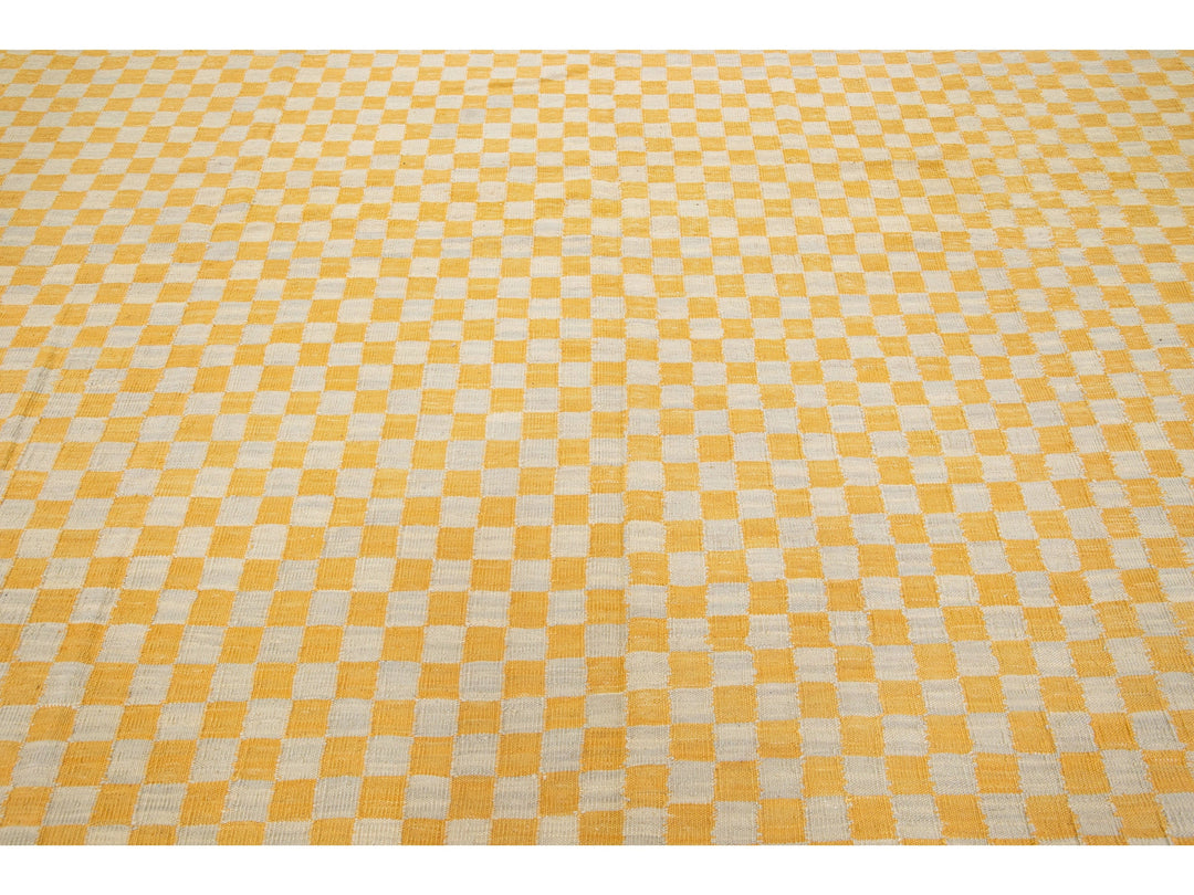 Modern Kilim Wool Rug 11 X 14