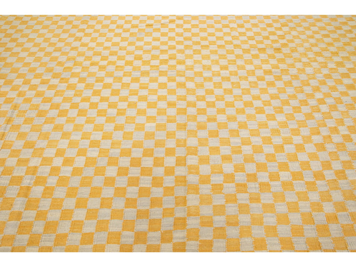 Modern Kilim Wool Rug 11 X 14