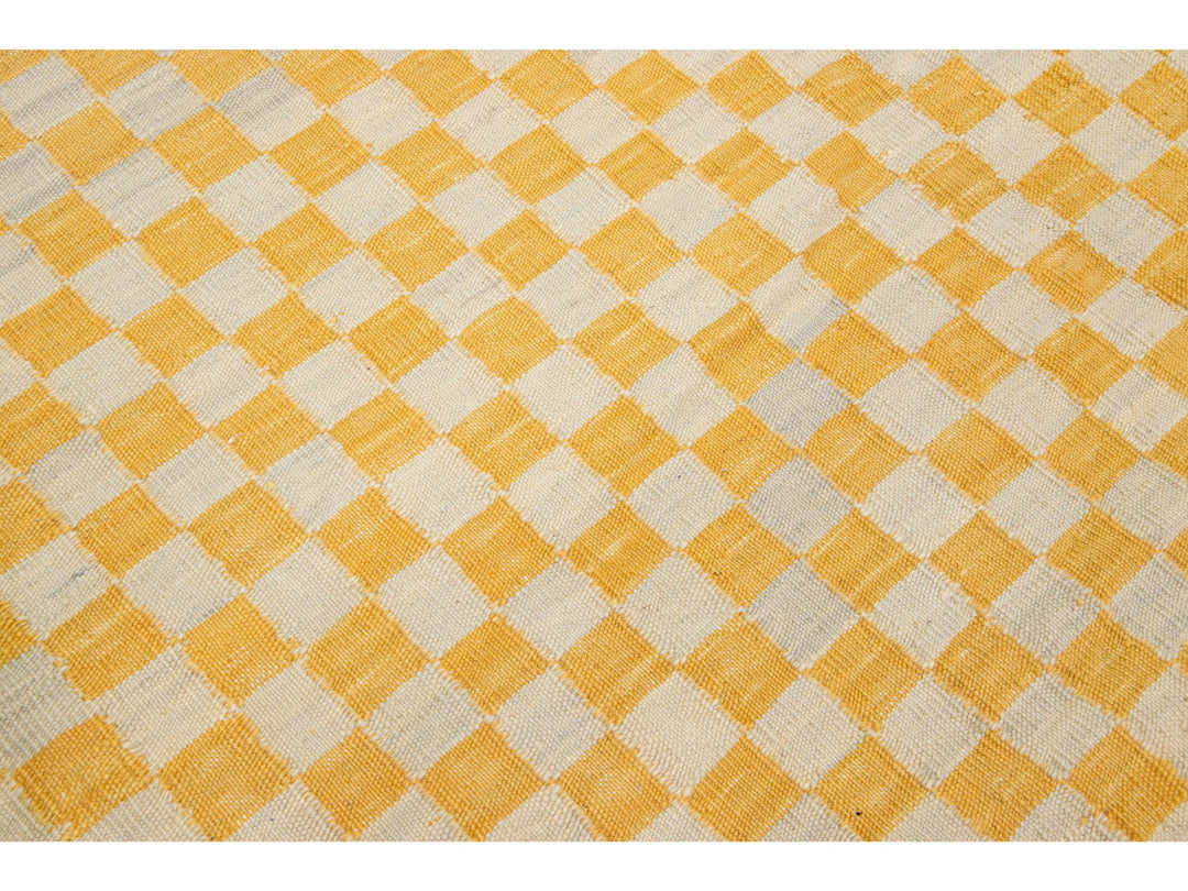 Modern Kilim Wool Rug 11 X 14