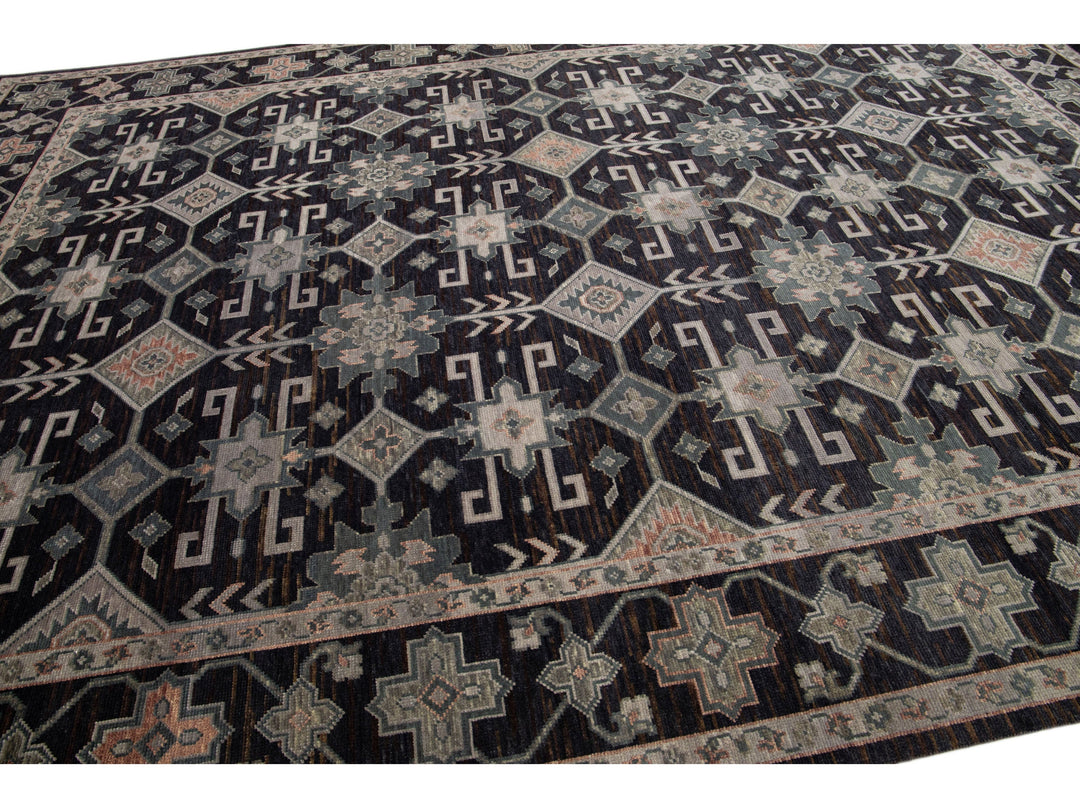 Modern Oushak Wool Rug 10 X 14