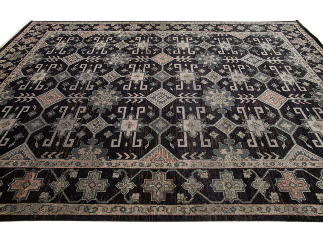 Modern Oushak Wool Rug 10 X 14