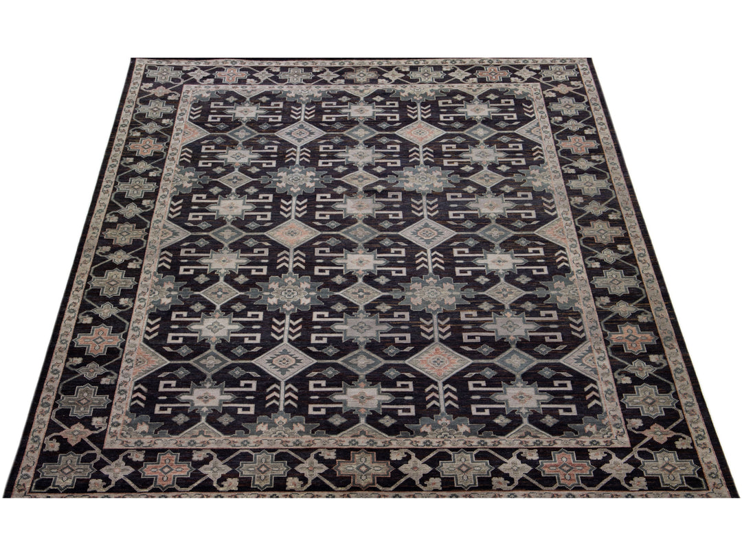 Modern Oushak Wool Rug 10 X 14