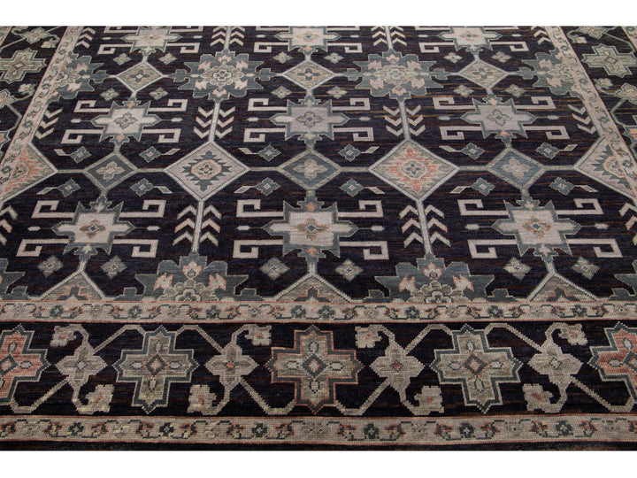 Modern Oushak Wool Rug 10 X 14