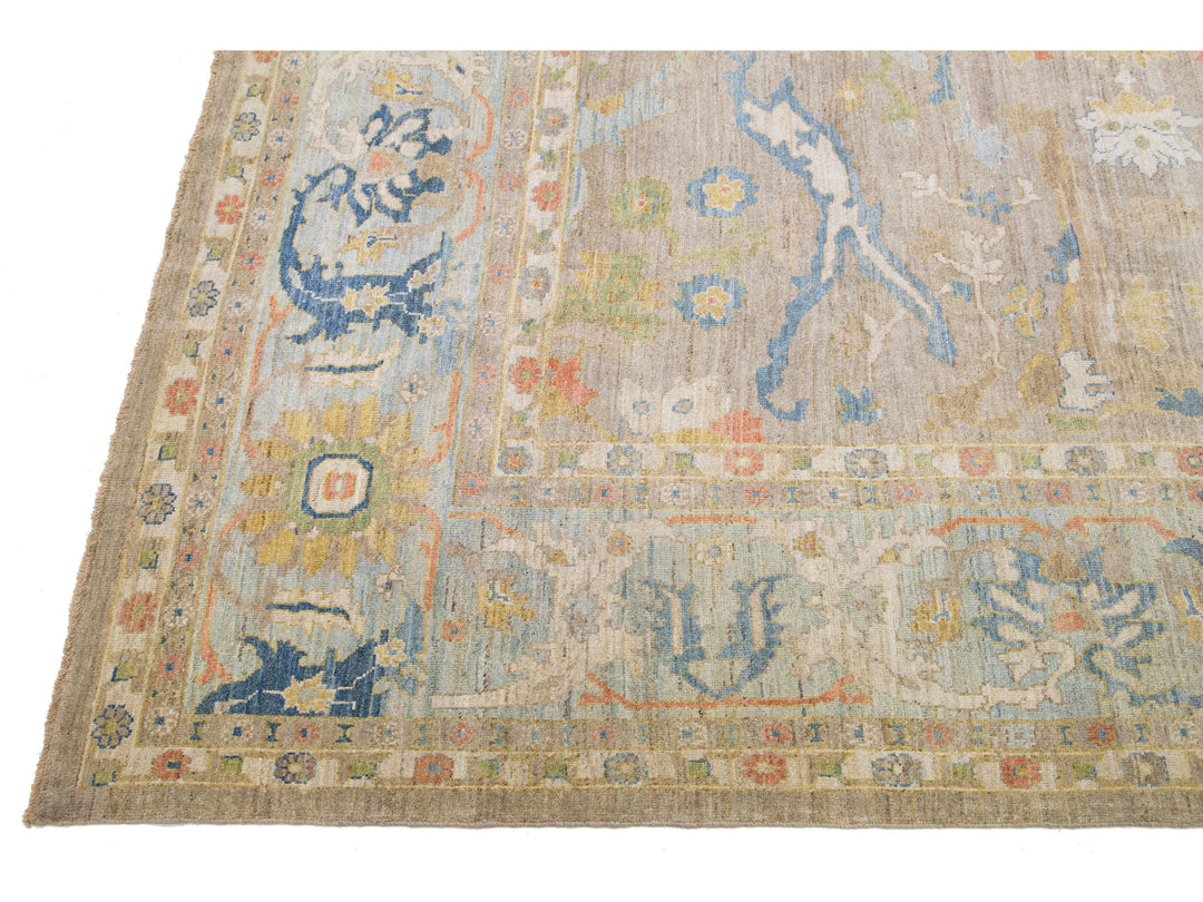 Modern Sultanabad Wool Rug 15 X 19