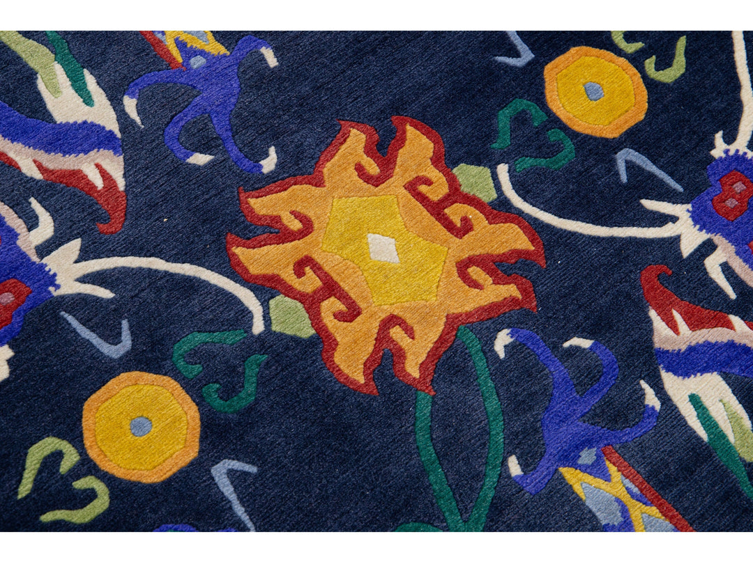 Vintage Peking Chinese Wool Rug 3 X 8