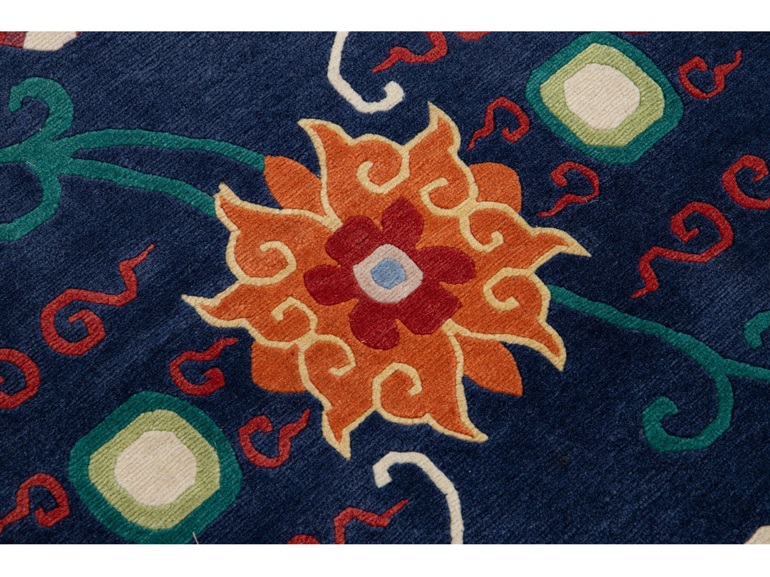 Vintage Peking Chinese Wool Rug 3 X 8