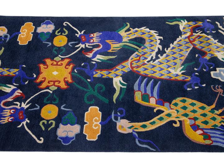 Vintage Peking Chinese Wool Rug 3 X 8