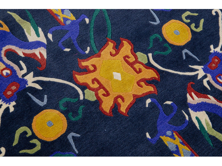 Vintage Peking Chinese Wool Rug 3 X 8