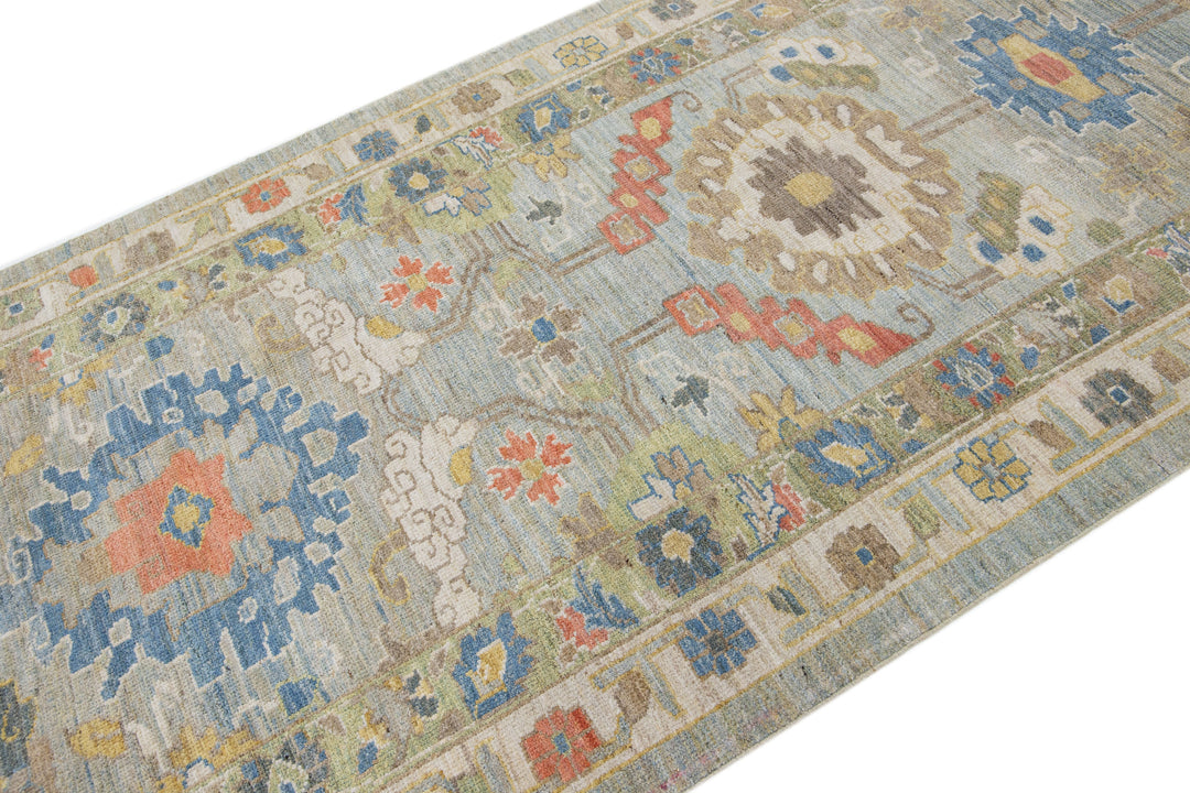 Modern Sultanabad Wool Runner 4 X 21