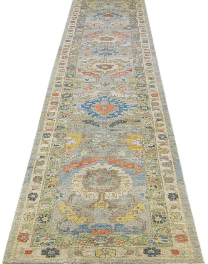 Modern Sultanabad Wool Runner 4 X 21