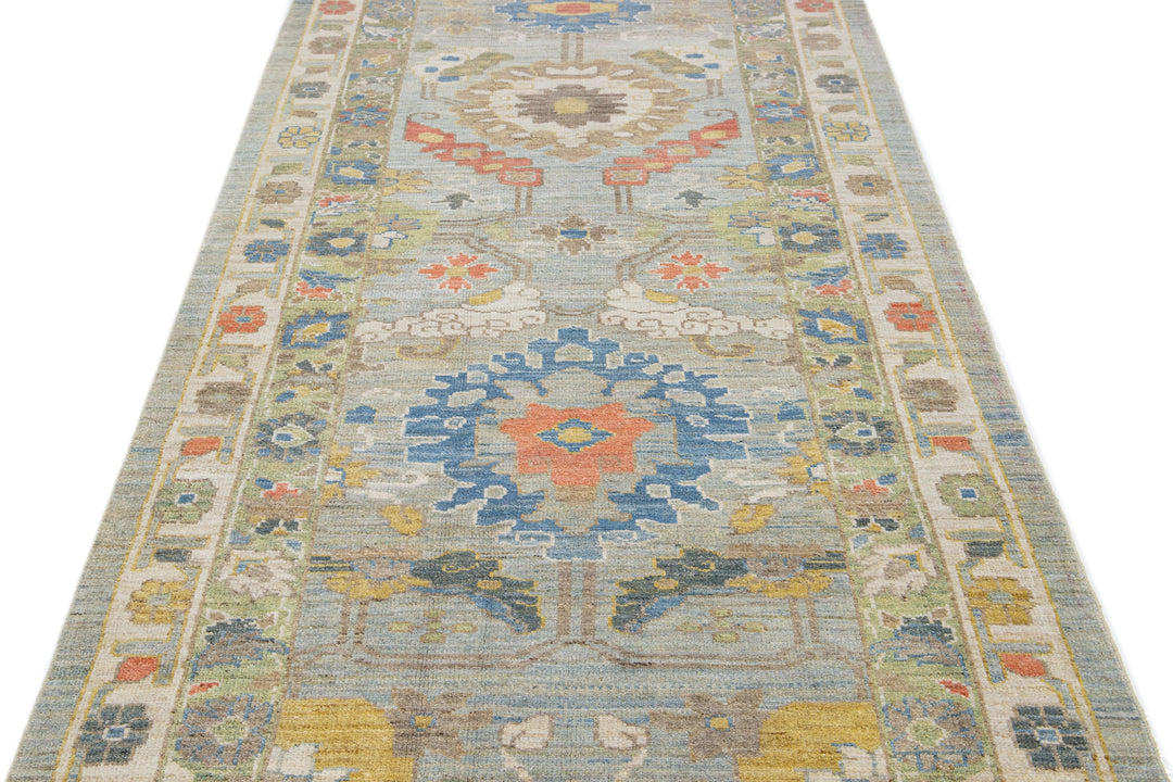 Modern Sultanabad Wool Runner 4 X 21