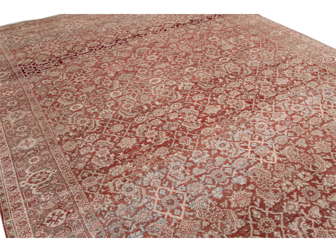 Antique Mahal Wool Rug 9 X 13