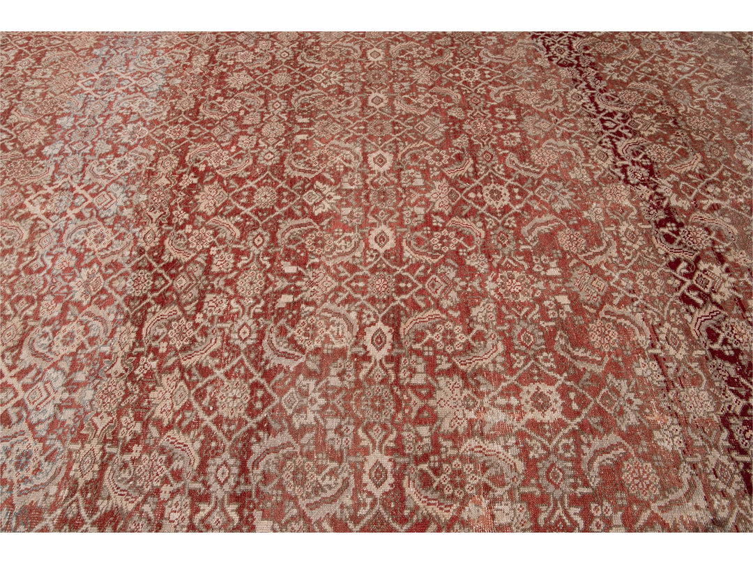 Antique Mahal Wool Rug 9 X 13