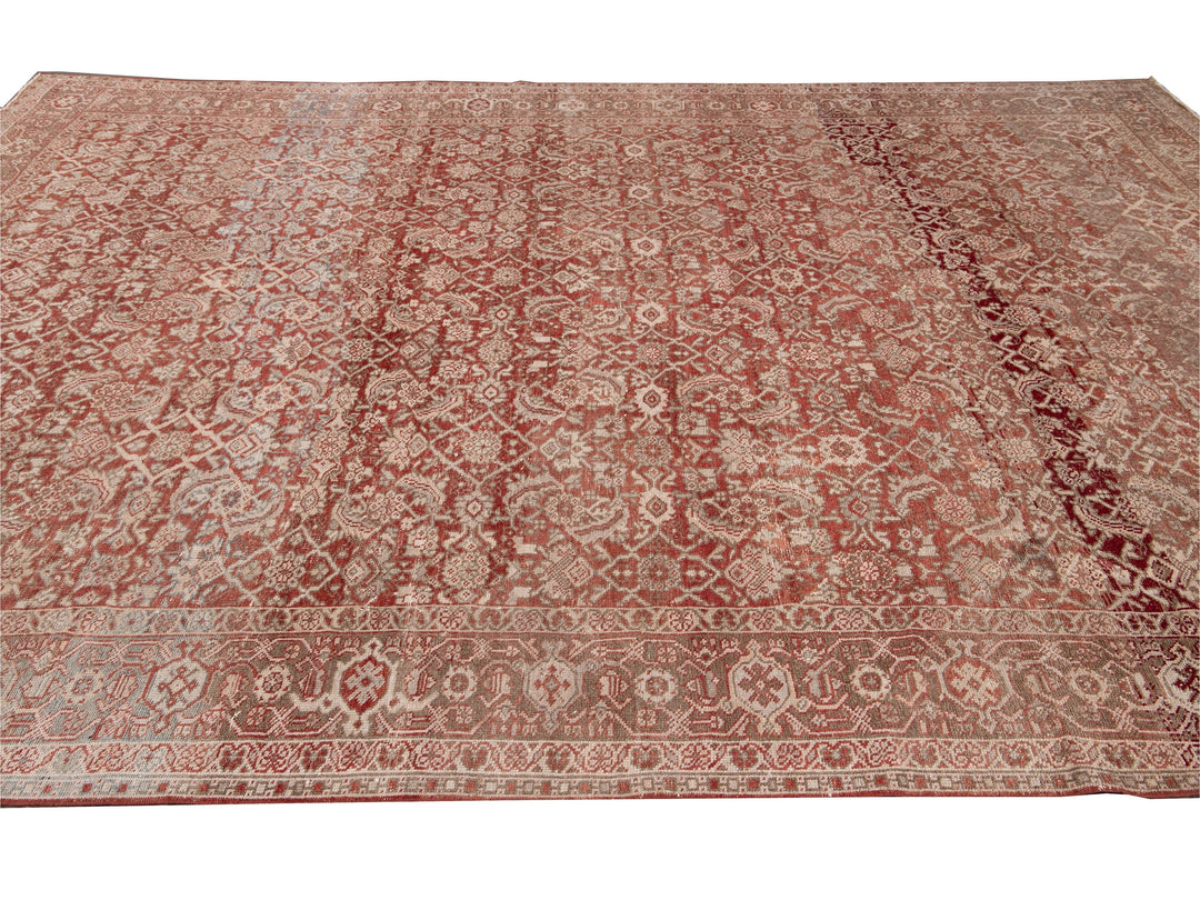 Antique Mahal Wool Rug 9 X 13