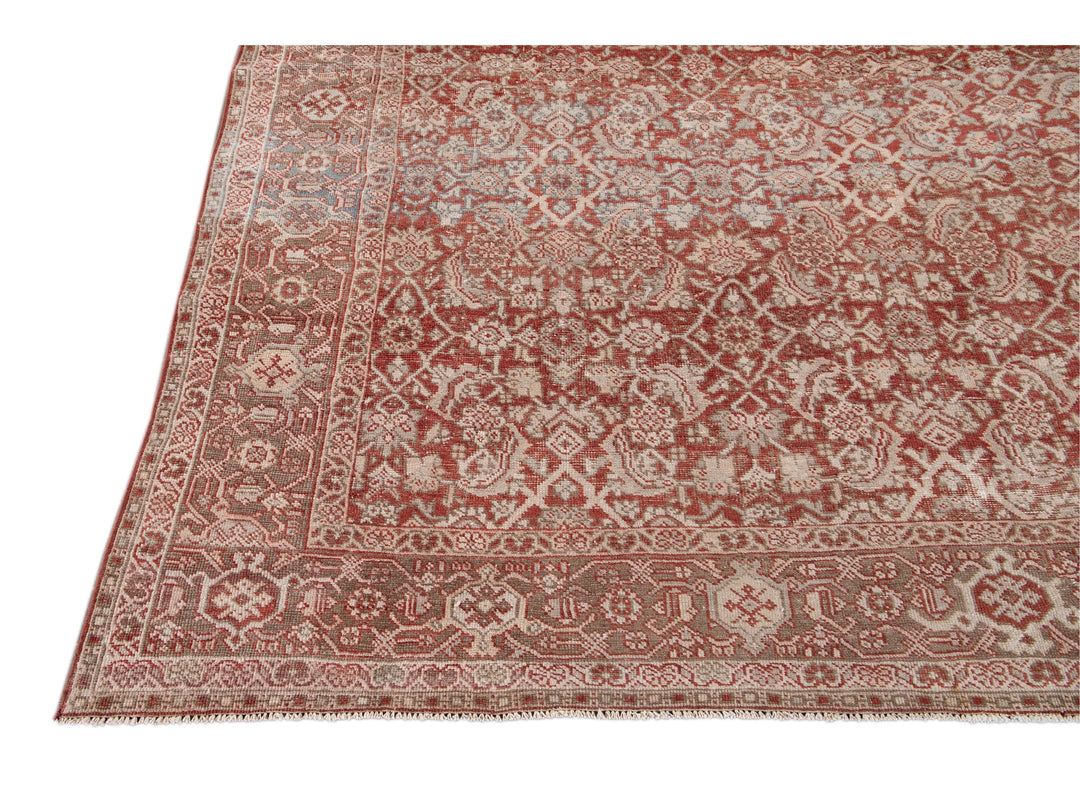 Antique Mahal Wool Rug 9 X 13