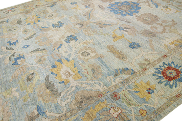 Modern Sultanabad Wool Rug 13 X 18