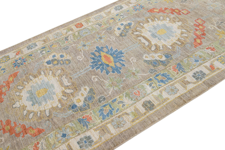 Modern Sultanabad Wool Runner 4 X 23
