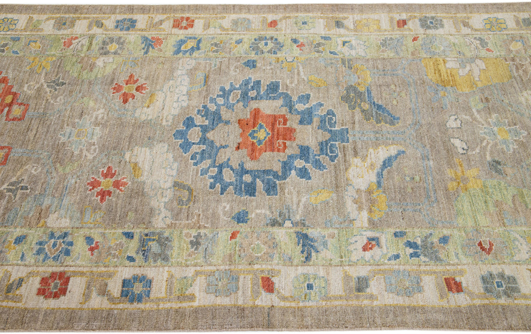 Modern Sultanabad Wool Runner 4 X 23