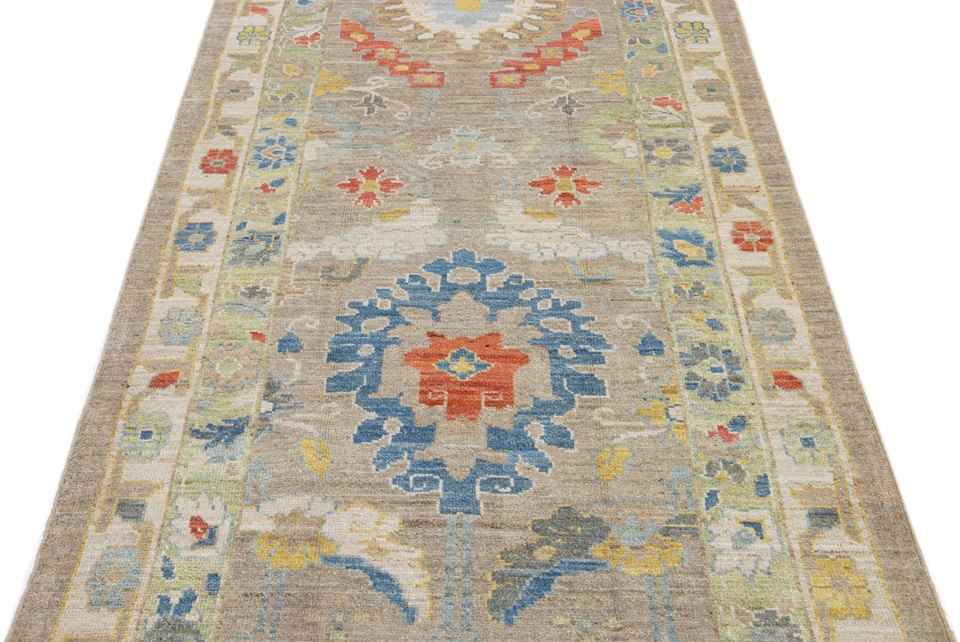 Modern Sultanabad Wool Runner 4 X 23