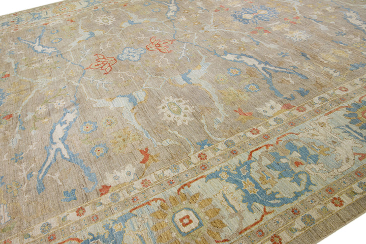 Modern Sultanabad Wool Rug 15 X 19