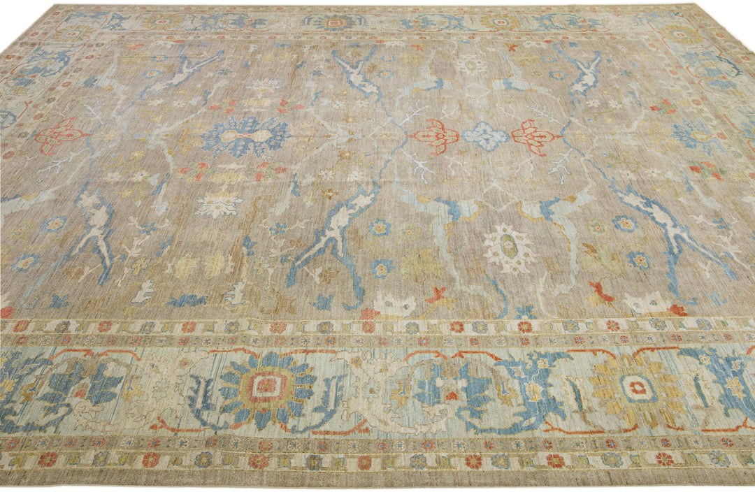 Modern Sultanabad Wool Rug 15 X 19